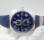 SWISS Replica Ulysse Nardin Marine Watch Blue Chronograph Dial Blue Rubber Strap